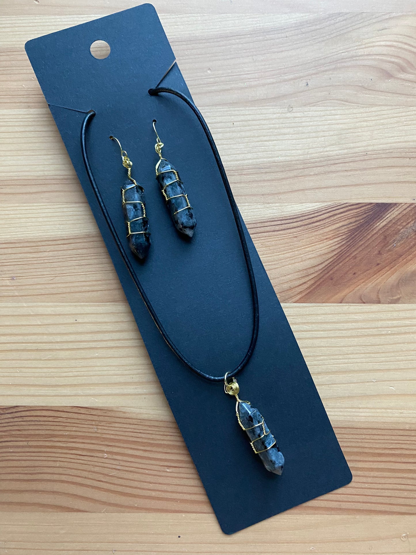 Labradorite necklace and earring set
