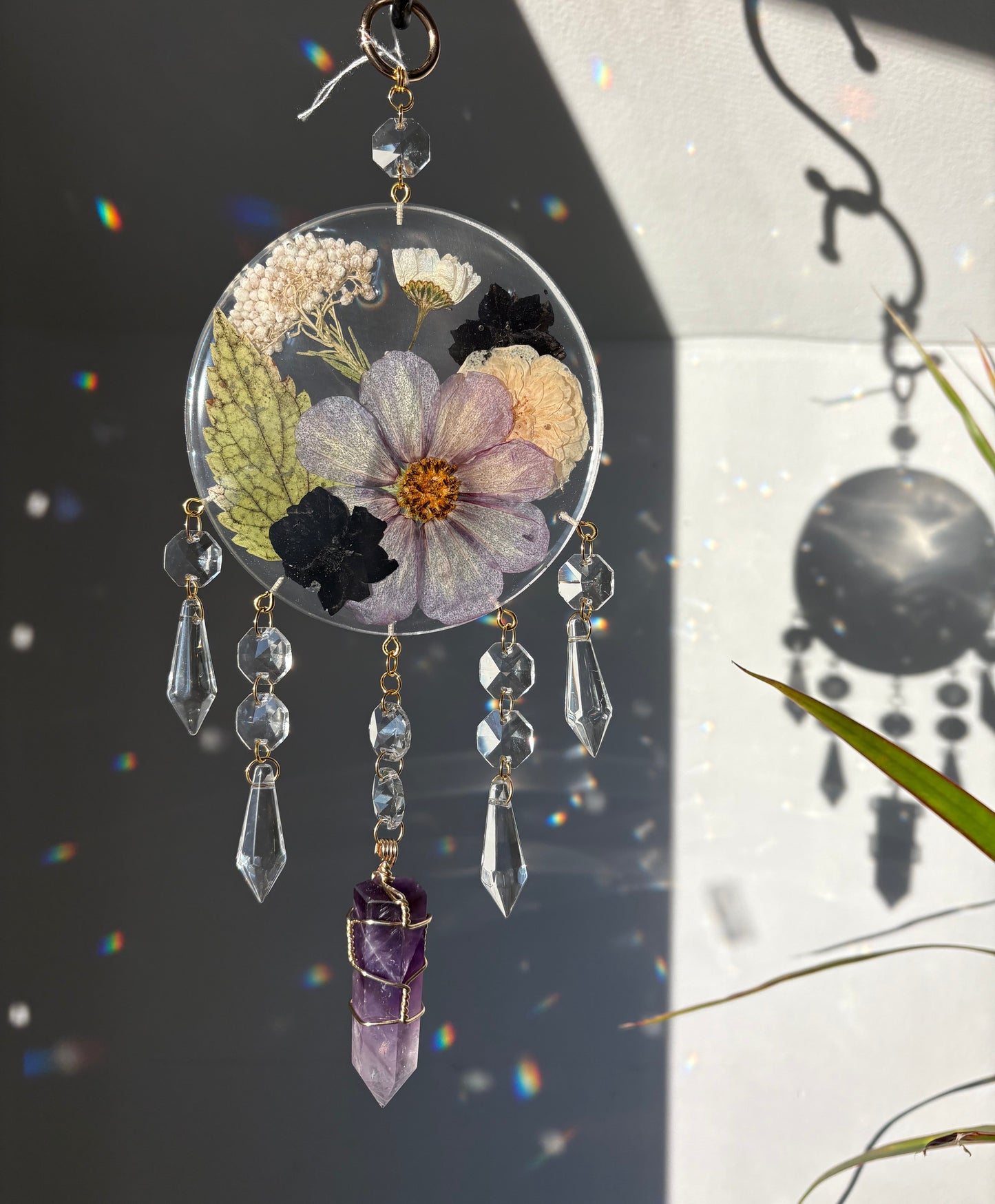 Amethyst and flowers