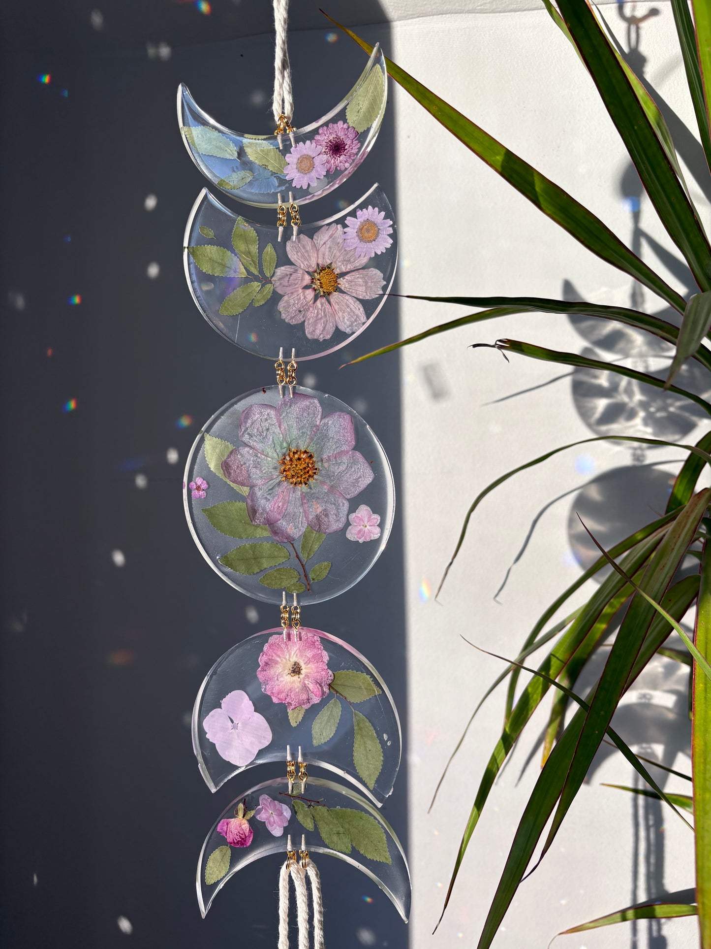 Resin and flowers moon phase