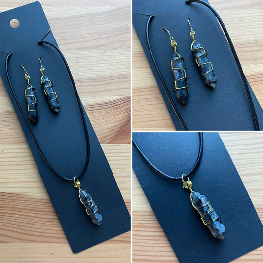 Labradorite necklace and earring set