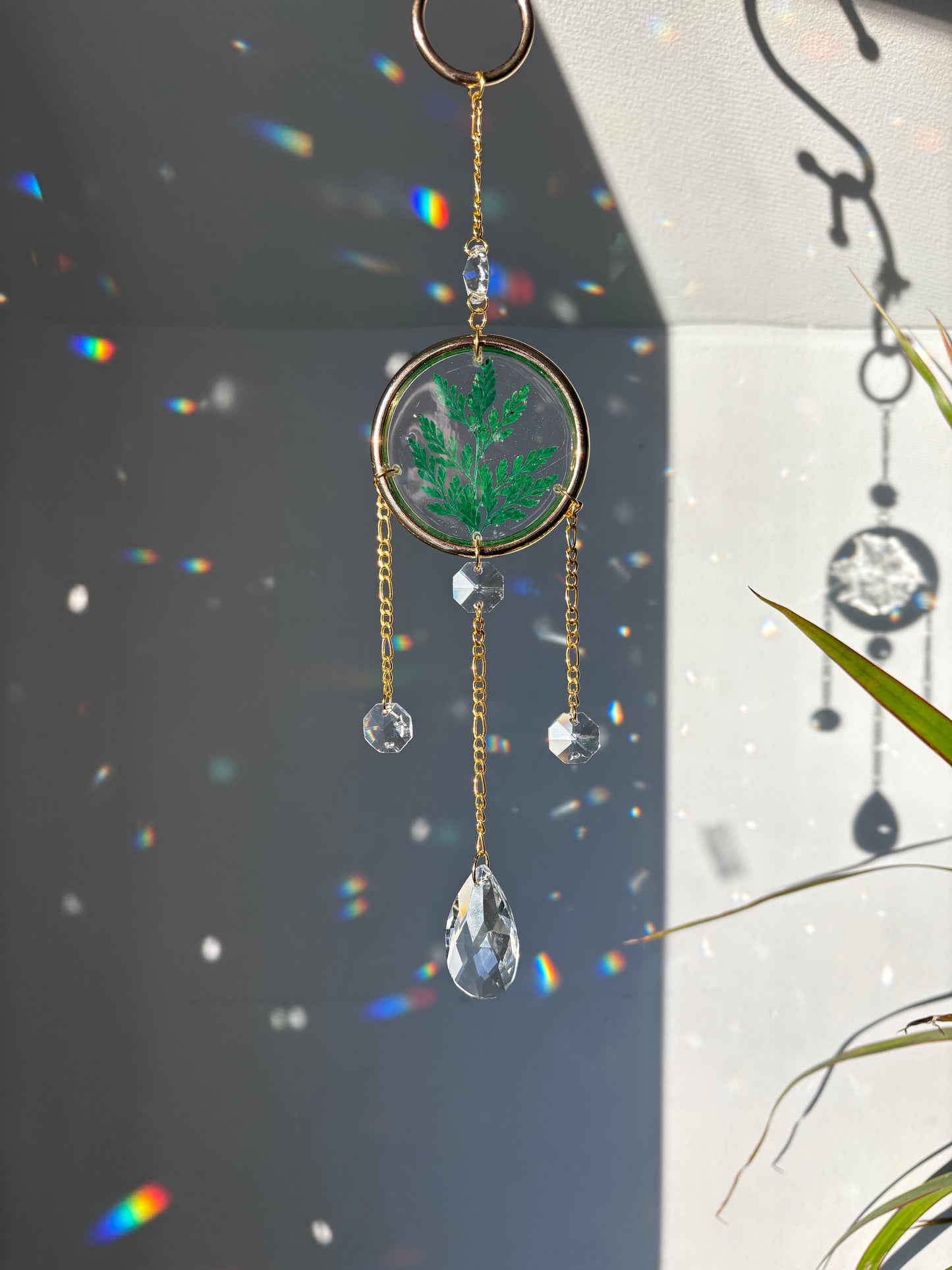 Golden resin flowers