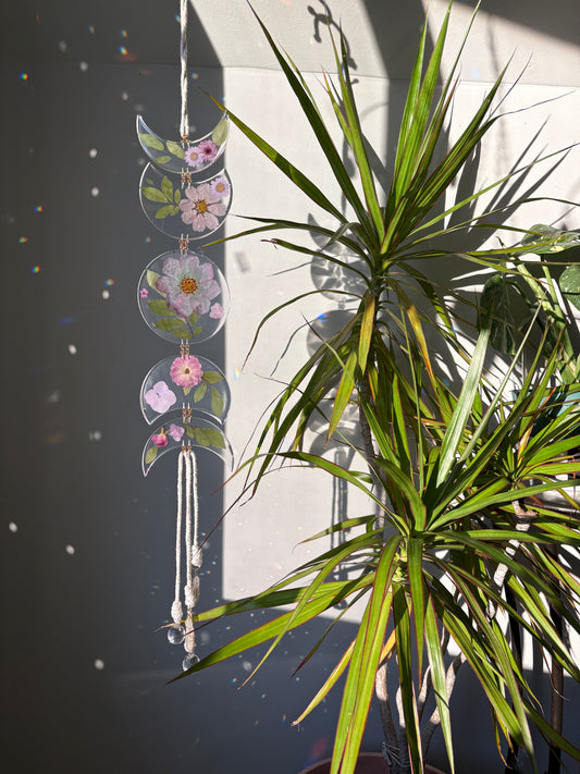 Resin and flowers moon phase