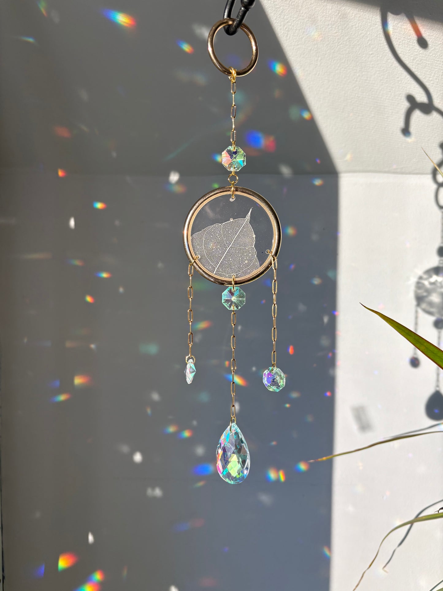 Golden resin flowers