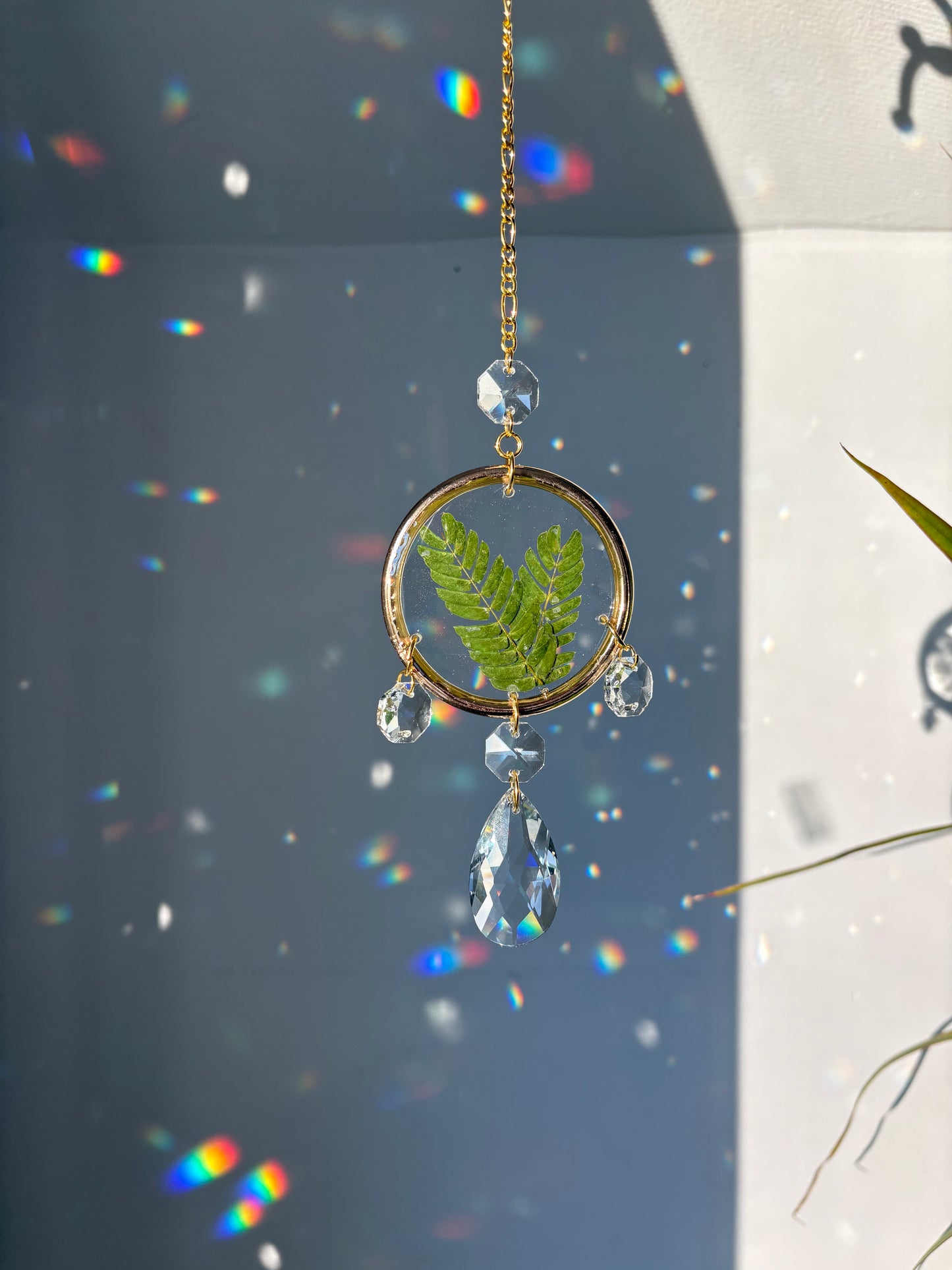 Golden resin flowers